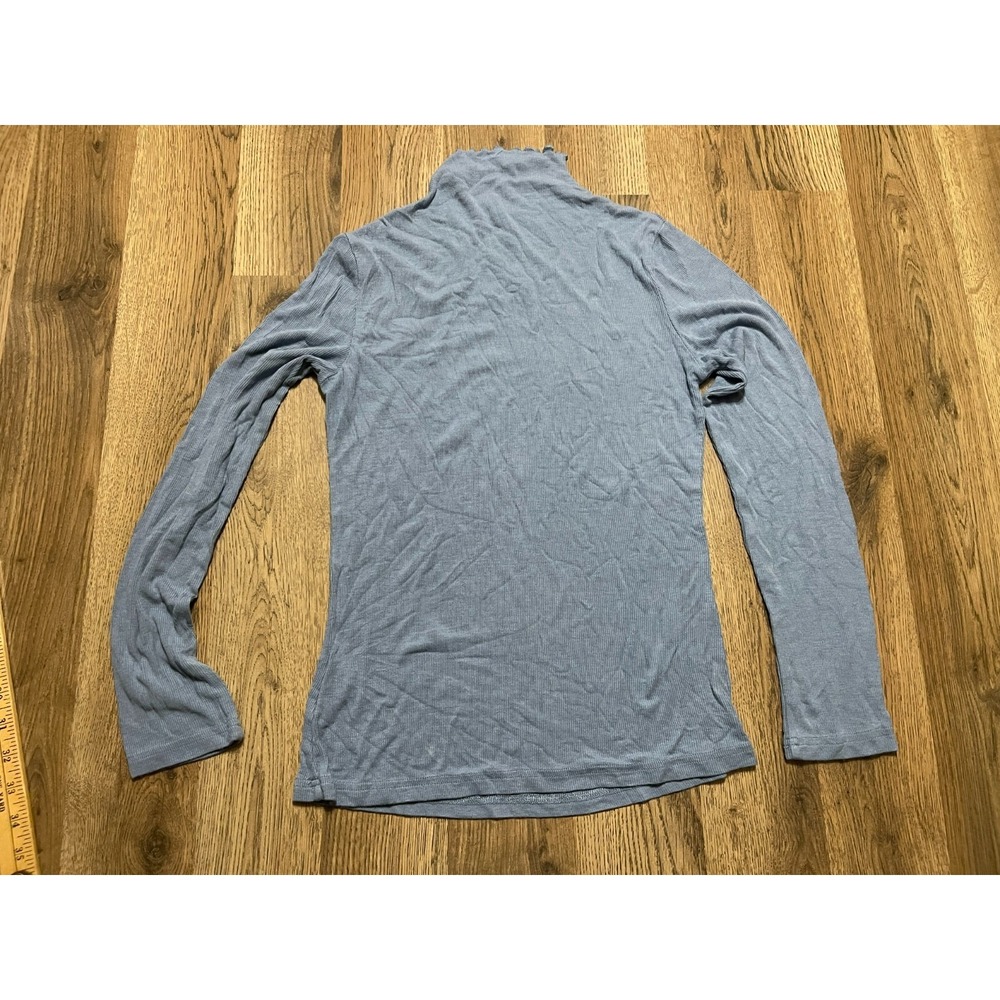 Popzone Shirt, Women's Size Small, Blue, Turtleneck, Long Sleeve